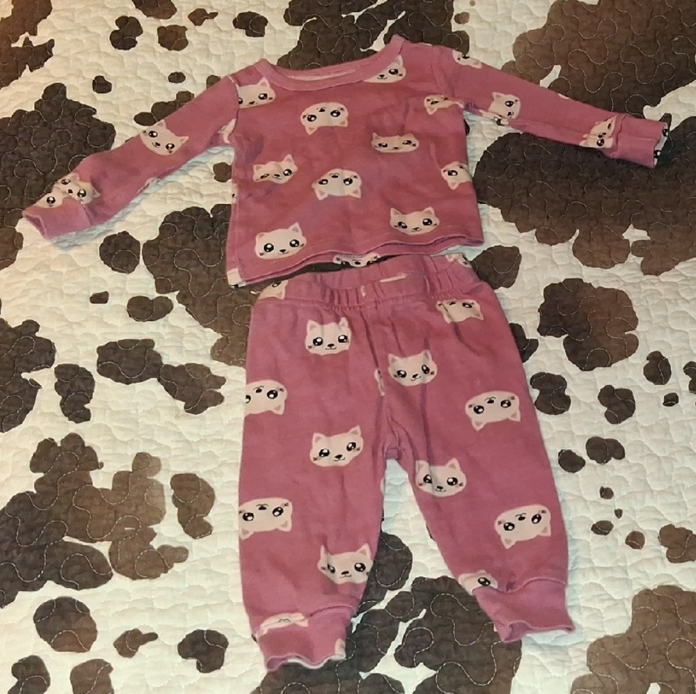 Adorable Pink Kids Matching Set with Cute Faces